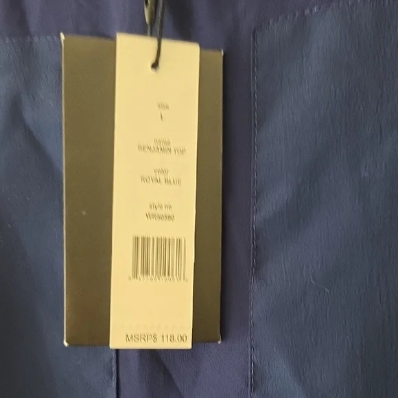 W118 by Walter Baker Navy Sheer Button-Front Blouse - Picture 5 of 5